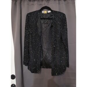 Sweelo Women's‎ Handbeaded Silk Sequin Jacket, Vintage Fashion, Elegant Formal